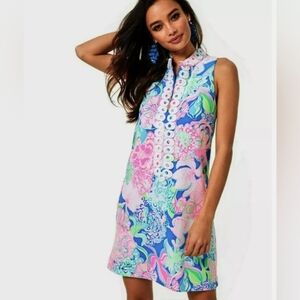 LILLY PULITZER "Jane" Halter Dress in Multi "Peony for your thoughts" 00
